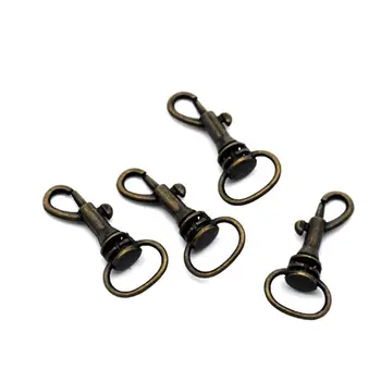 25шт поворотных застежек из латуни и бронзового сплава, крючков для ключей, кольца-цепочки для ключей 